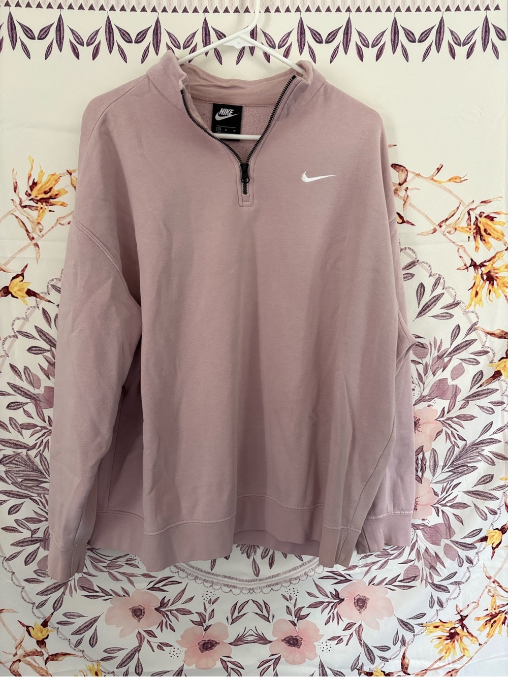 Nike Dusty Pink Quarter-Zip Sweatshirt
